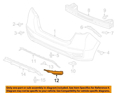 Componentes de parachoques trasero HONDA OEM 18-20 Fit - Moldura lateral 71507T5RA50 Foto 1 de 2