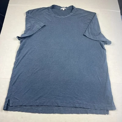 James Perse Mens Basic T-Shirt Blue Short Sleeve Essential Top Cotton Tee 5 XXL - Image 1 of 4