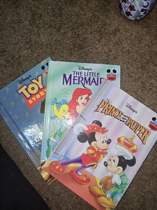 Walt Disney Wonderful World Of Reading Childrens Books Lot Prince Mermaid Toy - Picture 1 of 1