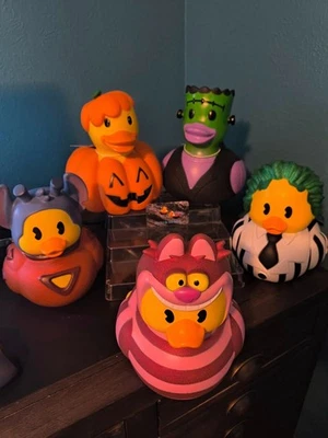 7.5" to 8" Giant Ducks - Beetlejuice, Stitch, Cheshire Cat, Frank, and Pumpkin! - Image 1 of 4