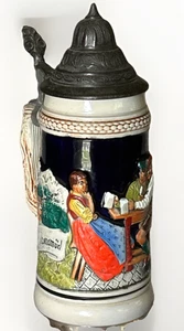 Vintage Handpainted Albert J. Thewalt Beer Stein #1067 Woman With Two Suitors - Picture 1 of 24