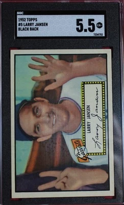 1952 TOPPS LARRY JANSEN BLACK BACK #5 SGC 5.5 EX+ NEW YORK GIANTS - Image 1 of 2