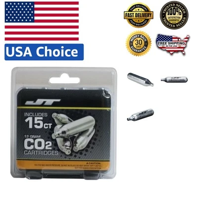 Paquete de 15 cartuchos de CO2 precargados de 12 g - rendimiento universal para pistolas de aire comprimido Foto 1 de 4