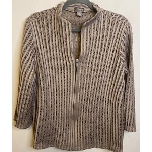 Chaqueta Chicos Travelers Talla 3 XL Taupe Cremallera Blazer Encaje Satinado Carrera - Imagen 1 de 5