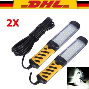 2X 100LED KFZ Arbeitsleuchte Werkstattlampe Handlampe Magnet Stablampe 8m Kabel - Bild 1 von 23