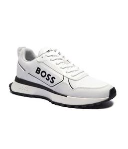 Zapatillas deportivas informales blancas con logotipo BOSS para hombre - Jonah Runn talla 10 - Imagen 1 de 10