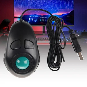USB Wired Trackball Mouse Portable PC Laptop Finger Hand Held Computer Mice 3thG - Picture 1 of 9