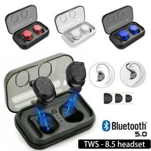 Bluetooth 5.0 Wireless Headphones TWS Earphones Mini In-Ear Earbuds Sport Gym - Picture 1 of 8