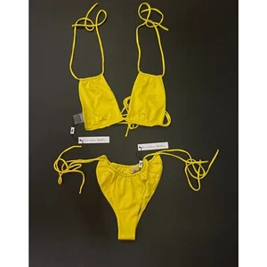 Monica Hansen Beachwear NWT Rectangle Shaped Bikini Set Zafferano Yellow Small - Picture 1 of 3
