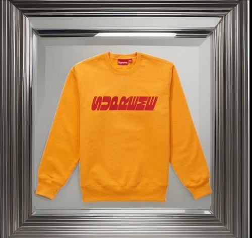 Felpa con cappuccio SUPREME Tangerine BREED girocollo verde sideline arancione fluo rosso scatola logo