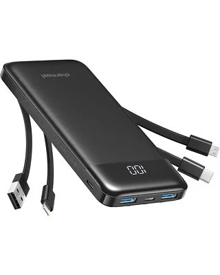 Charmast Power Bank 10000mAh con Cavi Integrati,Caricatore Portatile USB C 5V/3A - Immagine 1 di 4