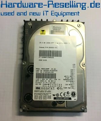Fujitsu Compaq 18GB 10K SCSI 3,5" MAN3184MP 160063-001 242202-001 68-pin - Bild 1 von 3