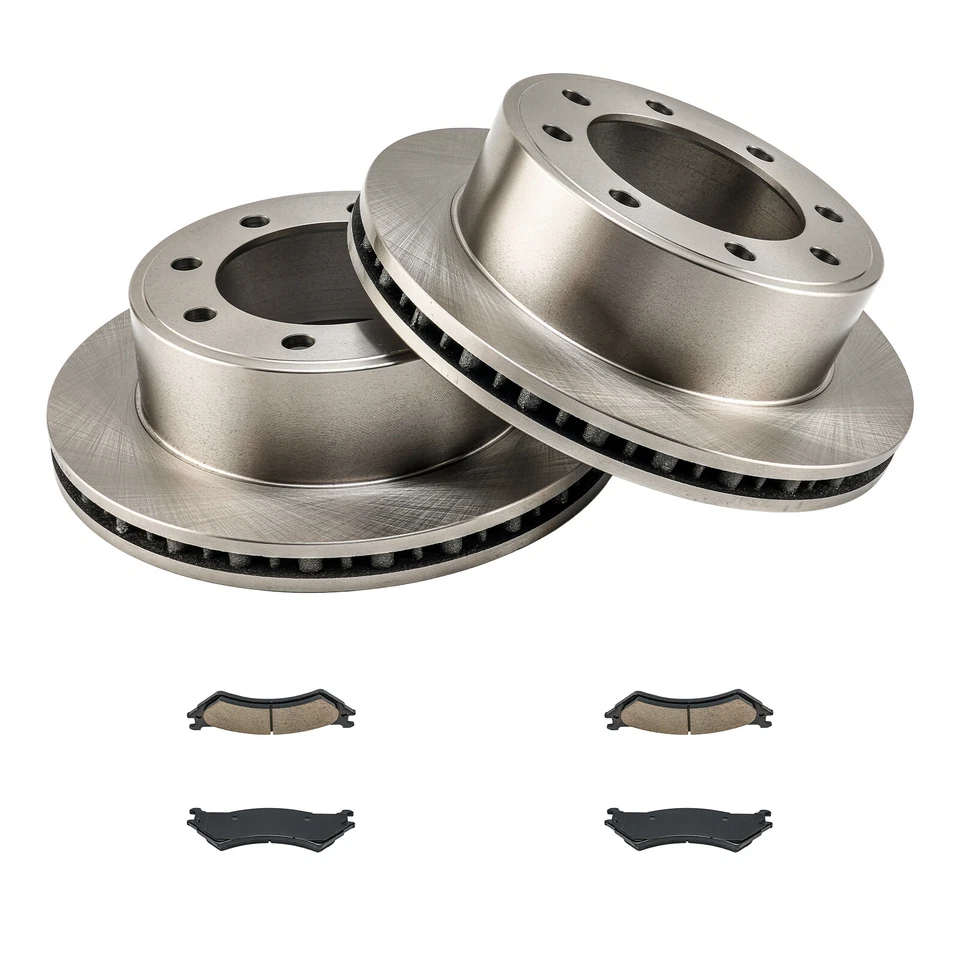 Fits 1999-2007 Ford E-350 Super Duty Rear Disc Brake Rotors Brake Pads - Image 1 of 4
