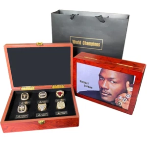 Michael Jordan Chicago Bulls Championship Ring 6 Piece Display Set - Picture 1 of 1