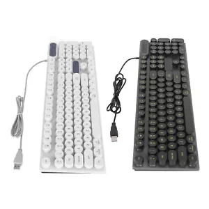 Gaming Keyboard USB Round 104 Keys Waterproof Wired Keyboard For Laptop PC - Picture 1 of 12