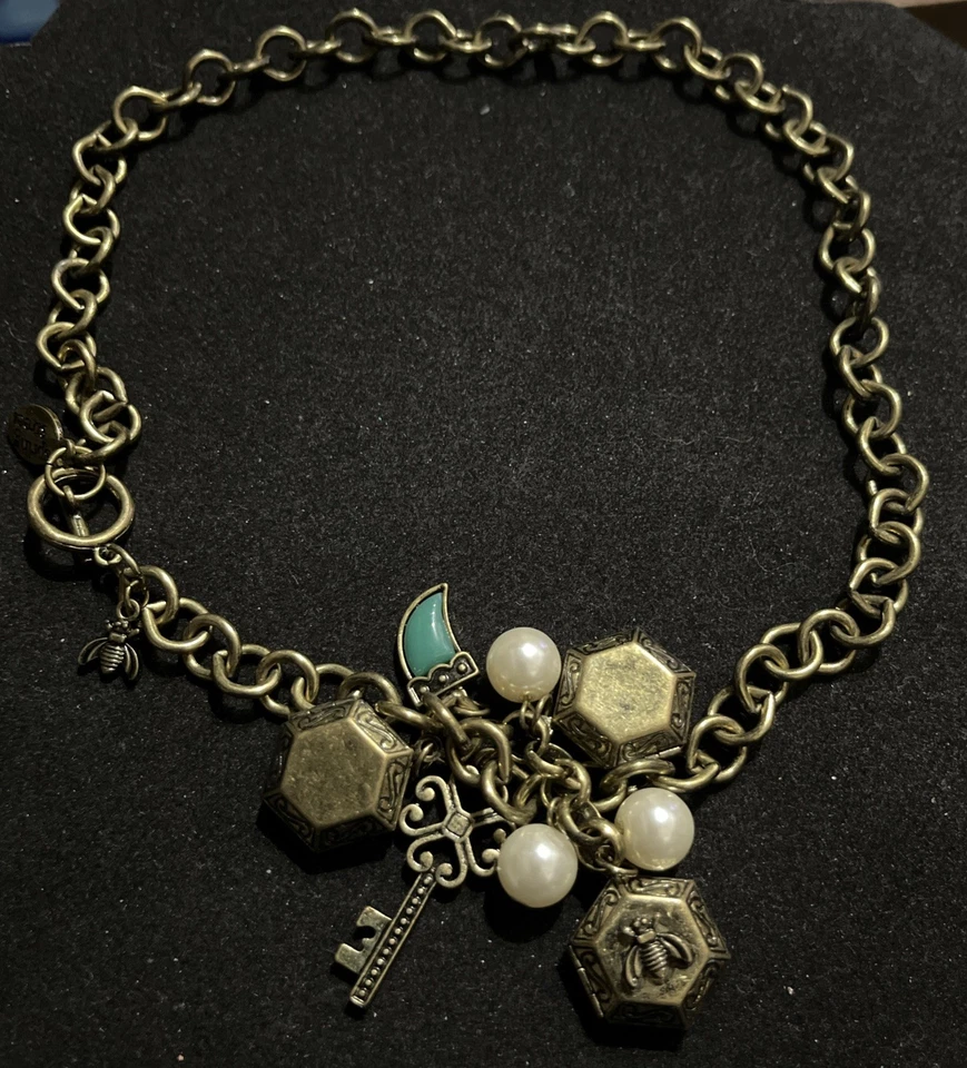 DIJES CALLEJEROS PRIMAVERA PERLAS ABEJA LLAVE TURQUESA MEDALLÓN BISUTERÍA COLLAR 16 Foto 1 de 3