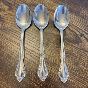 3X Vintage Estia Edelstahl KASKADE Tisch Servier Löffel 6" Teelöffel Besteck - Bild 1 von 18