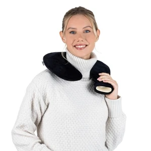 LIVIVO 1L U Form Wärmflasche schwarz waschbar Flauschbezug Nacken Schulter - Bild 1 von 9