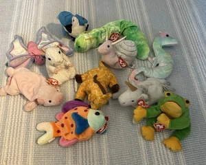 11 Stück TY Beanie Babys Rakete Zweige Neon Flitter Lippen Mystic Smooch Squirmy - Bild 1 von 12