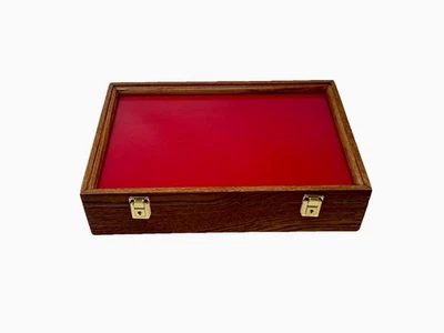 Oak Wood Display Case 18 X 12 X 4” Extra Thick for Guns, Knives, Arrowheads - Image 1 of 4