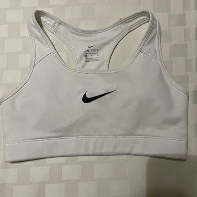 Nike Pro Womens Dri-Fit Swoosh Sports Bra Womens Small White With Pads - Image 1 of 4