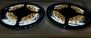 LED Stripe Light 60 LEDs/m Via 5m Reel Cool White SMD 3528 Flexible Set Of 2 - Picture 1 of 4