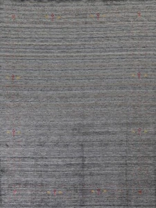 Gray Living Room Area Rug 8x10 ft.All-Over Gabbeh Indien Handmade Wool Carpet - Picture 1 of 12