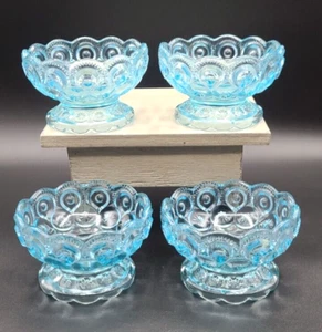 LE Smith Mond und Sterne hellblau Fuß Dessert/Beerenschalen 4er Set - Bild 1 von 4