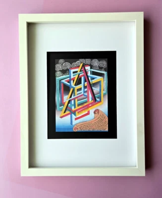 🔥 Подписанная печать Педро Фридеберга 16x12 дюймов – Невозможный храм с эзотерическим свитком - Изображение 1 из 3