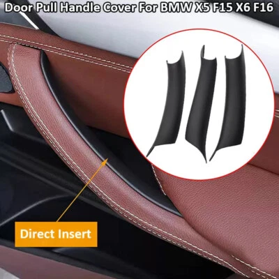 For BMW X5 F15 X6 F16 2015-2018 Interior Door Side Pull Handle Cover Trim Black - Image 1 of 4