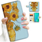 ( For Samsung A12 ) Wallet Flip Case Cover Pb24263 Van Gogh Sunflowers