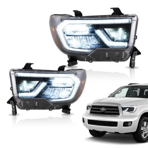 Front Lighting Sequential LED Projector Headlights For 2007-2013 Toyota Tundra - Picture 1 of 10