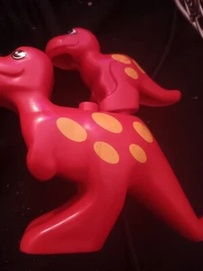 Lego Duplo Dinosaur Tyrannosaurus Rex Red ADULT & Baby Family W Spots Set Lot 2p - Picture 1 of 1