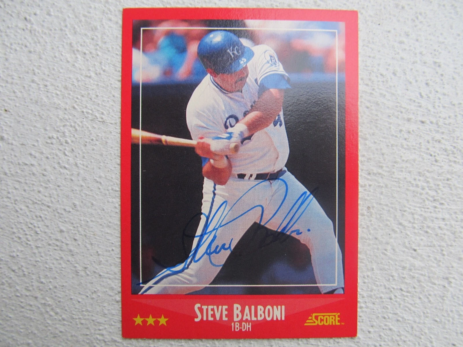 Royals Steve Balboni Signed Autographed 1988 Score Mint