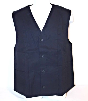 VINTAGE 78 Aramark Unisex Hospitality Vest Size L Blue 2 Pocket Work Top NEW - Image 1 of 4