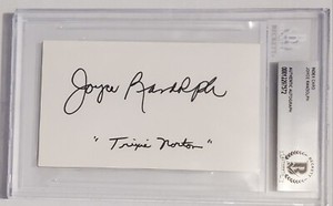 JOYCE RANDOLPH Auto Autograph BAS Beckett Signed Index Card The Honeymooners 