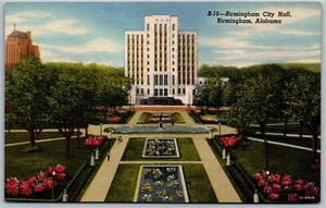 Vintage Birmingham Alabama AL Birmingham Rathaus 1950er Leinen Ansicht Postkarte - Bild 1 von 2