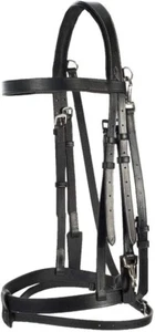 HORZE Sparta Hunter Trense - Pferd - abnehmbarer Flash Nasenriemen - stabil - schwarz - Bild 1 von 6