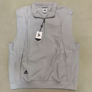 Adidas ClimaShell Giacca Antivento Senza Maniche 1/4 Zip - Metallo (Grigio) Uomo Large Nuova con etichette - Foto 1 di 7