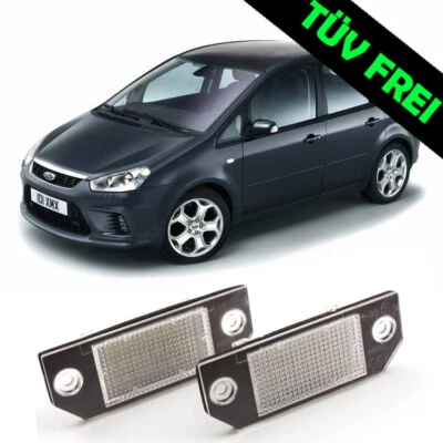 2 luci targa LED Ford Focus II C Max luce numero auto tabellone - Immagine 1 di 4
