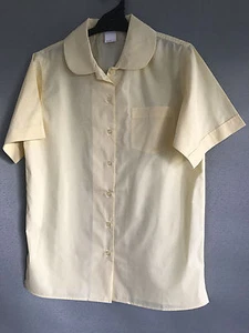 Nueva con etiquetas Niñas Talla 16 Lw Marca Reid Limón Cuello Peter Pan Mangas Cortas Camisa Escolar - Imagen 1 de 2