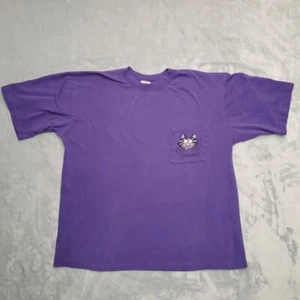 Vintage Crazy Shirts Shirt Mens XL Purple B Kliban Cat Head Pocket TEE - Picture 1 of 10
