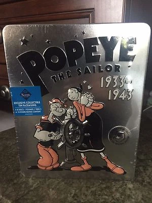 NEW--POPEYE THE SAILOR TIN 8 DVD BOX SET Includes 3 DVD Sets Original Shrink Wra - Image 1 of 3