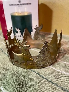 Vintage Pillar Candle Holder 3 Wick Christmas International Silverplated 6 in - Picture 1 of 4