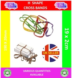 H Elastic Cross Bands 190 x 20mm Heavy Duty Binding Twine String Office - Picture 1 of 1