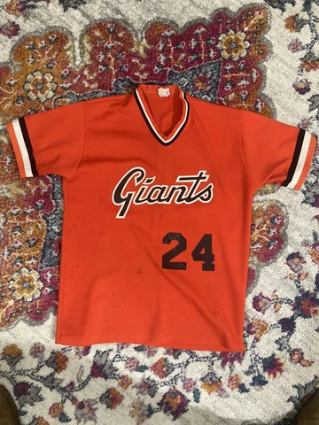 Willie Mays Orange Baseball Jersey San Francisco Giants 24 Made in USA Cover