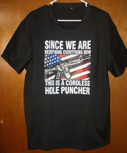 Men's T- Shirt Graphic Sarcastic Funny Patriotic Black Sz XL NIP - Picture 1 of 7