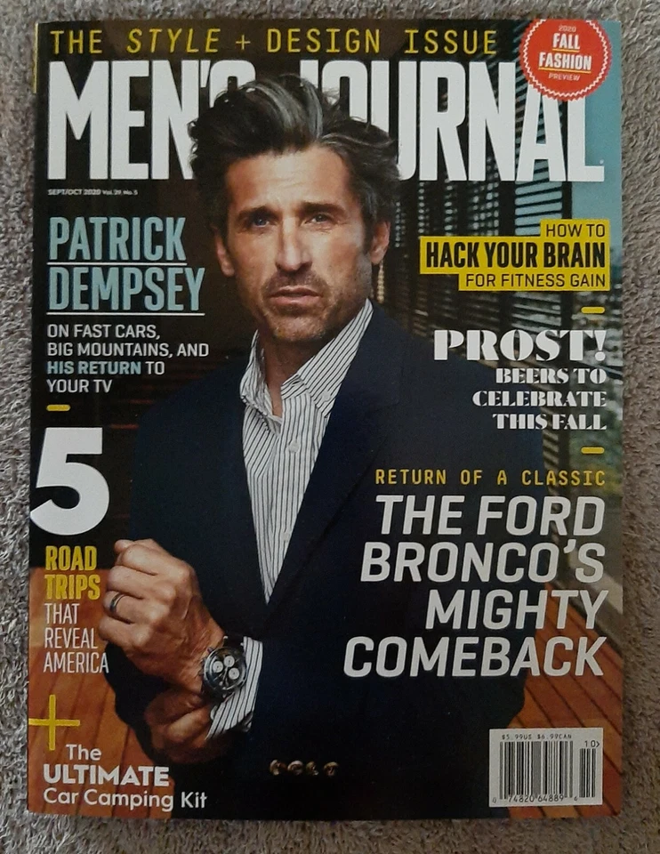 Men's Journal Magazine September October 2020 Issue Patrick Dempsey Cover - Image 1 of 1