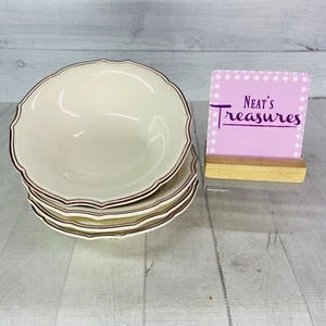 Bordallo Pinheiro Portugal CHAMBORD Scalloped Cream Soup Ceral Bowls Set of 4 - Picture 1 of 19