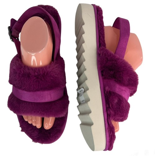 NUOVO SENZA ETICHETTE! Sandali scorrevoli regolabili Koolaburra di UGG fucsia sfocata taglia 12